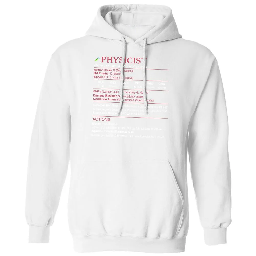 Physicist Stats Classic Unisex Hoodie - White - 11