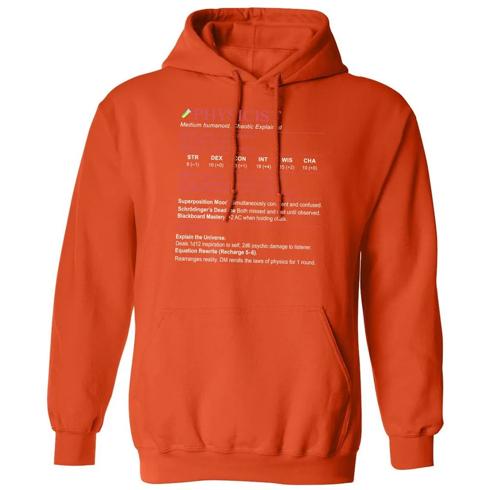 Physicist Stats Classic Unisex Hoodie - Orange - 10