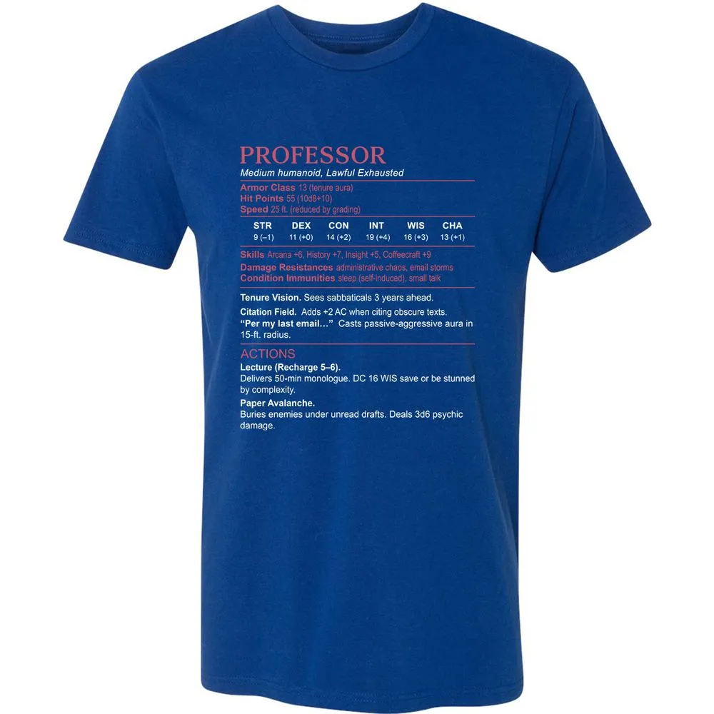 Professor Stats Premium Unisex T-Shirt - Royal - 10