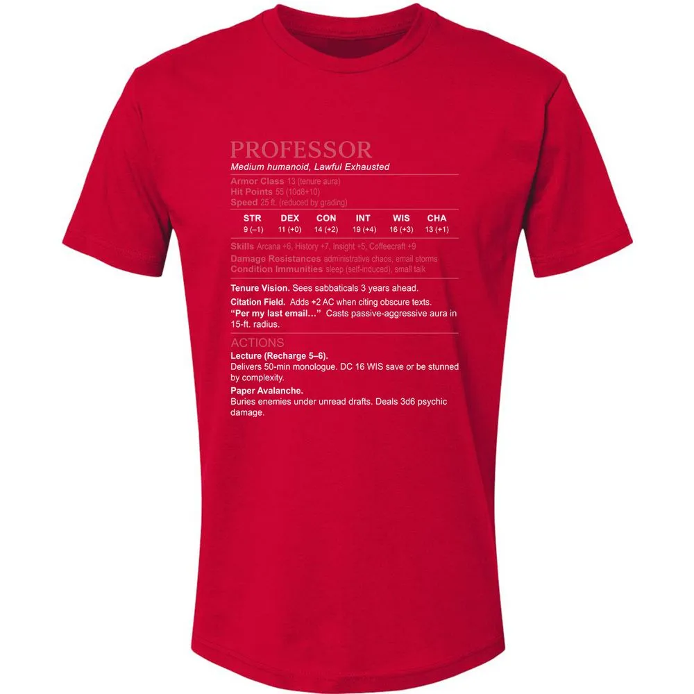 Professor Stats Premium Unisex T-Shirt - Red - 6