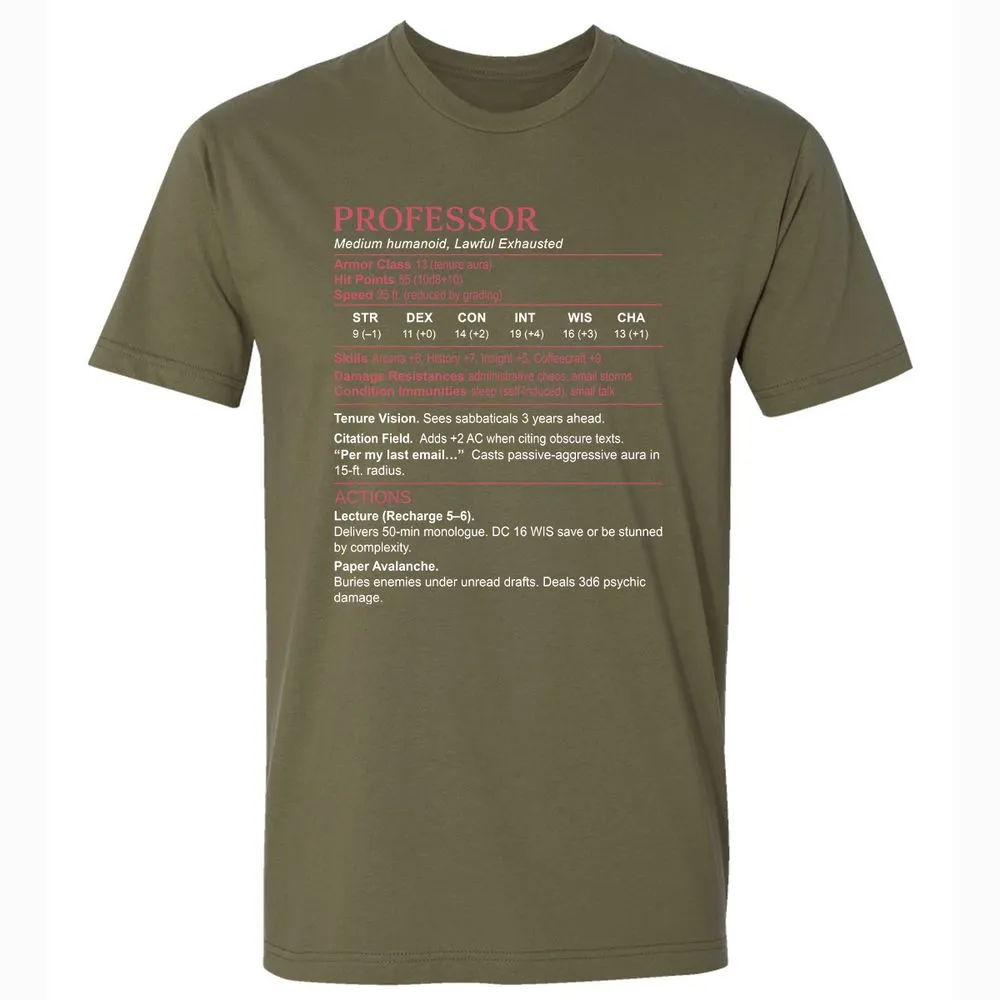 Professor Stats Premium Unisex T-Shirt - Military Green - 5