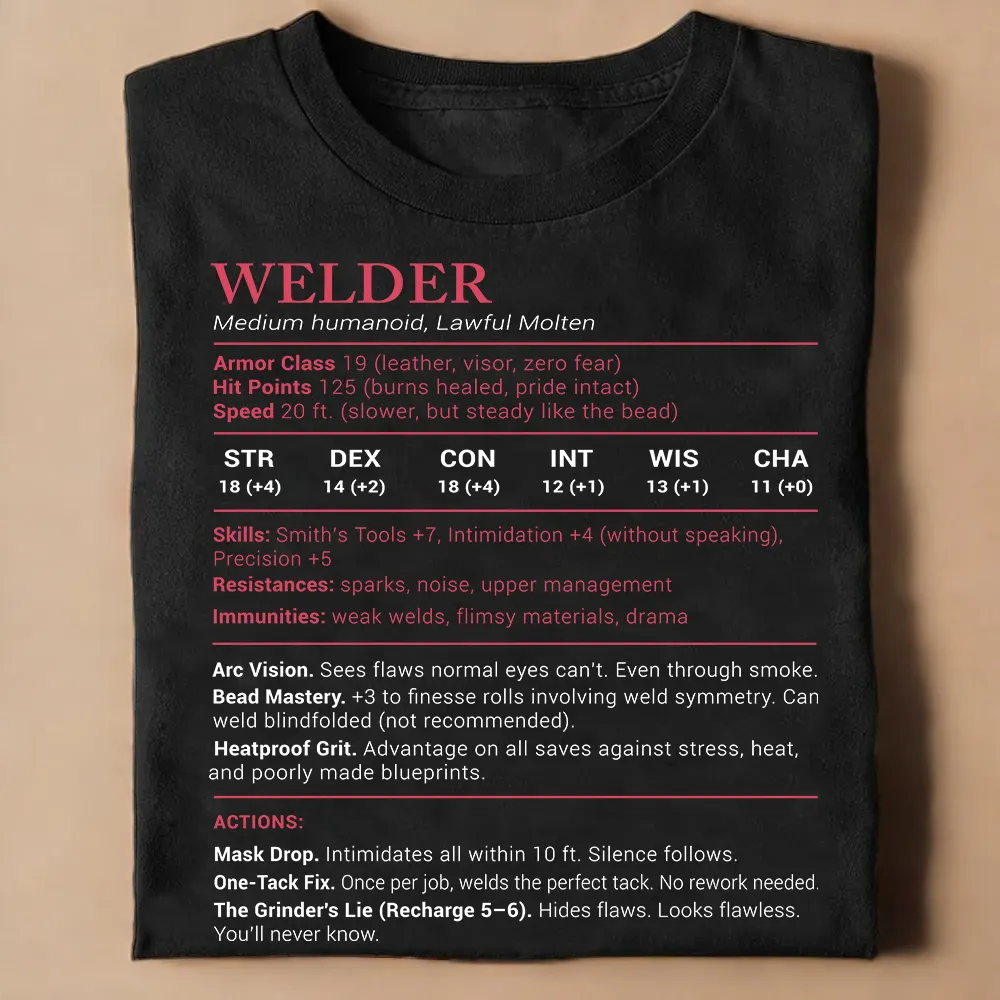 Welder Stats Classic Unisex T-Shirt - 1