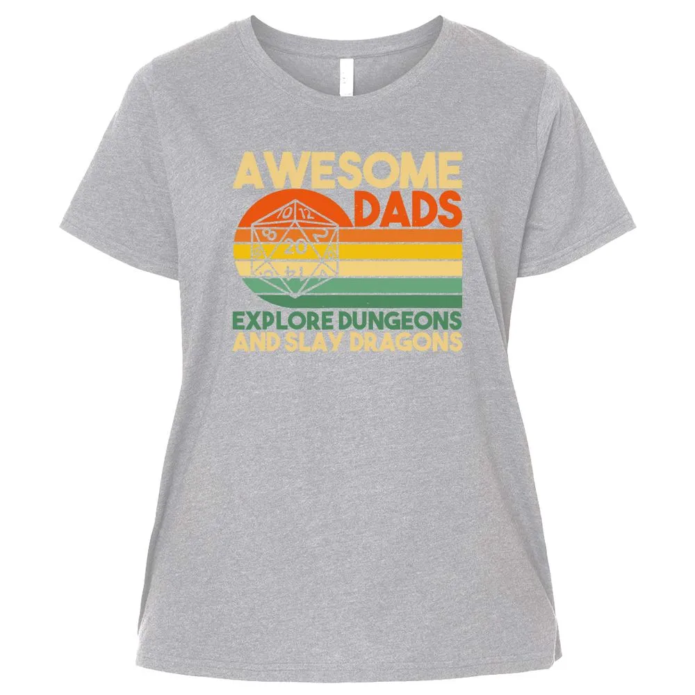 Awesome Dads Explore Dungeons Ladies Curvy Jersey - Heather - 3