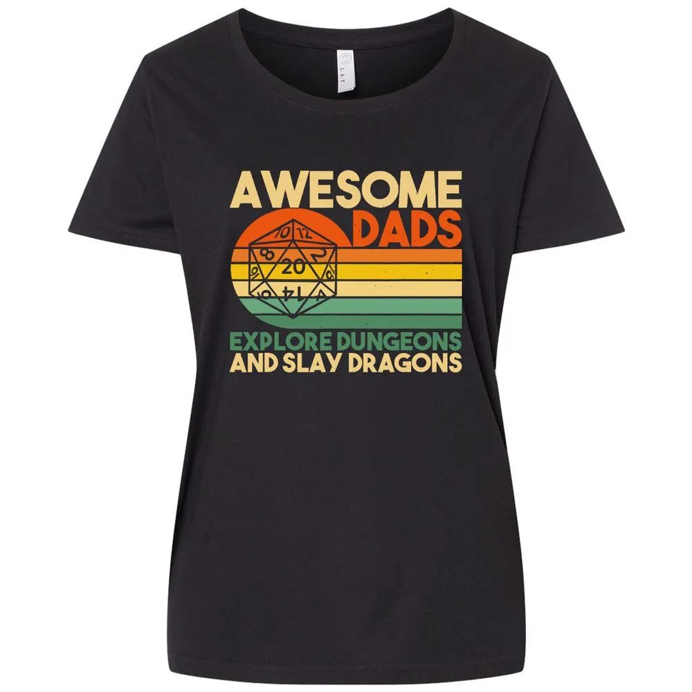 Awesome Dads Explore Dungeons Ladies Curvy Jersey - Blended Black - 1