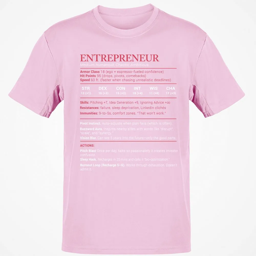 Entrepreneur Stats Classic Unisex T-Shirt - Light Pink - 5