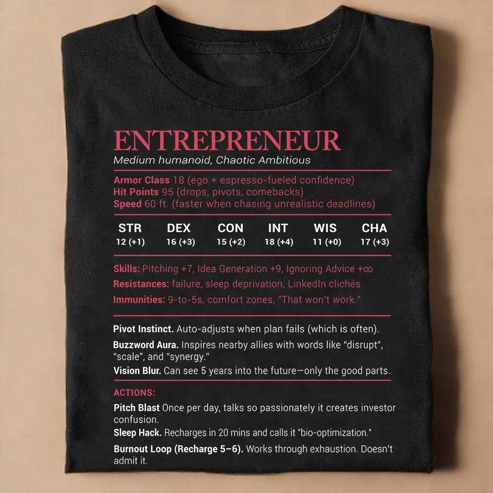 Entrepreneur Stats Classic Unisex T-Shirt - 1