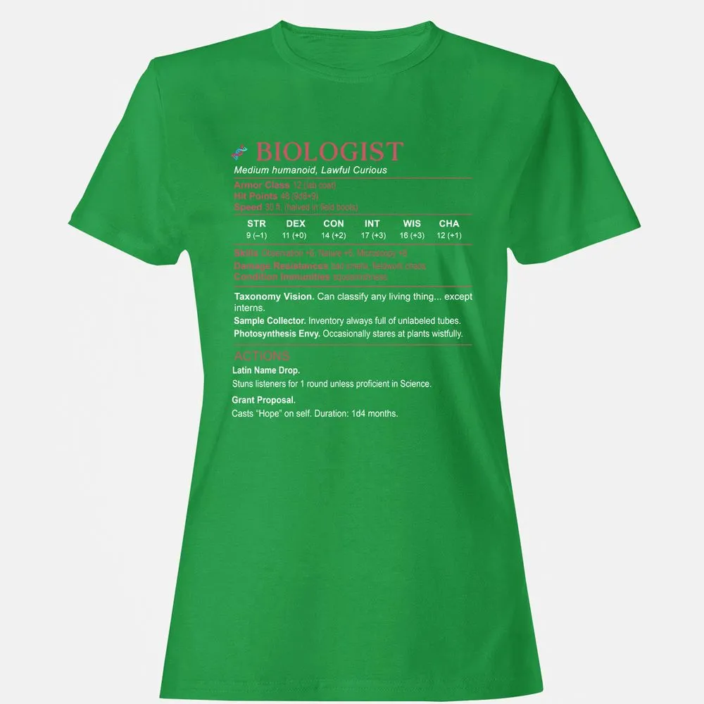 Biologist Stats Women's T-Shirt - Irish Green - 7