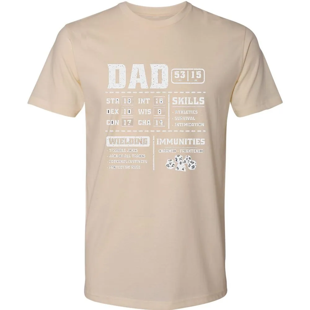 Dad Stat Block 2 Premium Unisex T-Shirt - Cream - 14