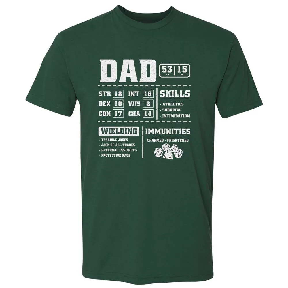 Dad Stat Block 2 Premium Unisex T-Shirt - Forest Green - 13