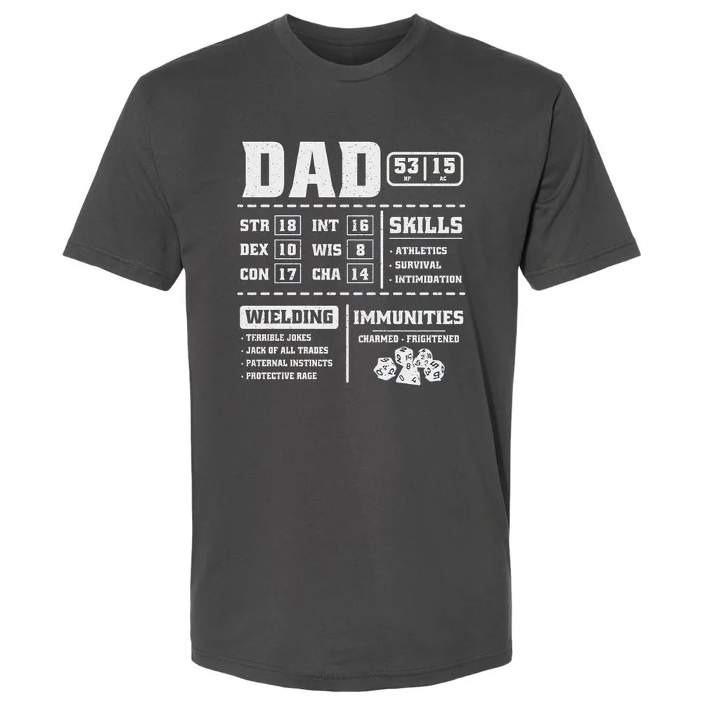 Dad Stat Block 2 Premium Unisex T-Shirt - Heavy Metal - 8