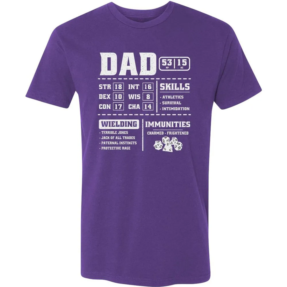 Dad Stat Block 2 Premium Unisex T-Shirt - Purple Rush - 7
