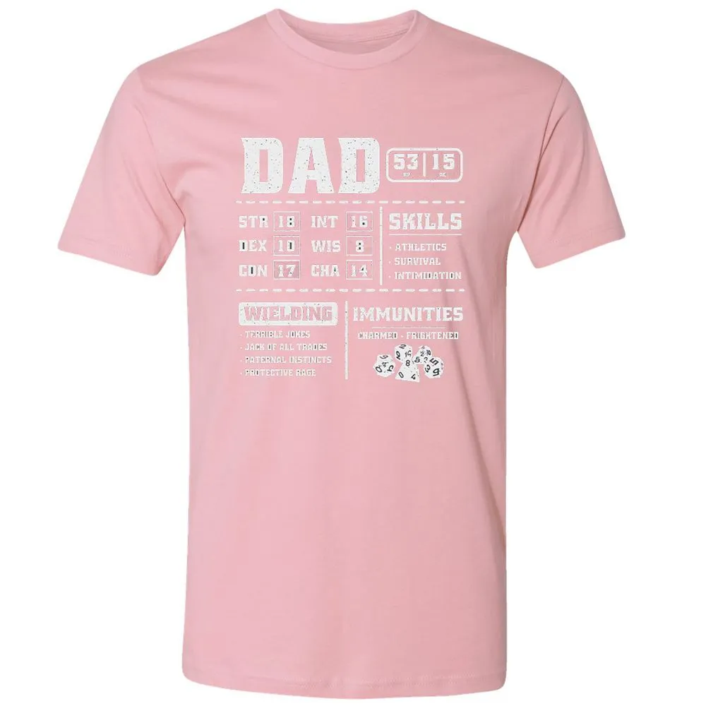Dad Stat Block 2 Premium Unisex T-Shirt - Light Pink - 3