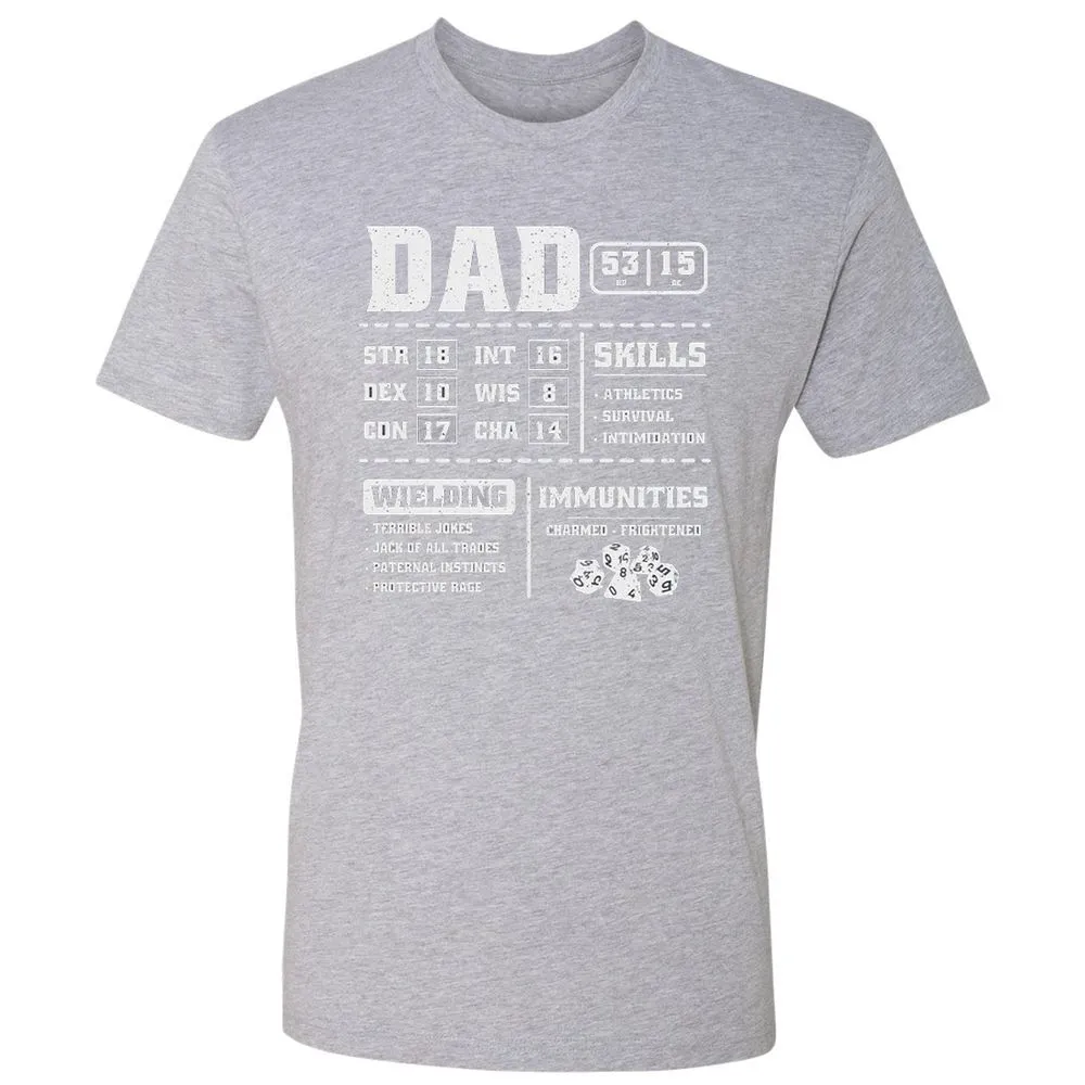 Dad Stat Block 2 Premium Unisex T-Shirt - Heather Grey - 9