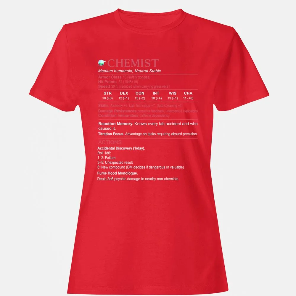 Chemist Stats Women's T-Shirt - Red - 13