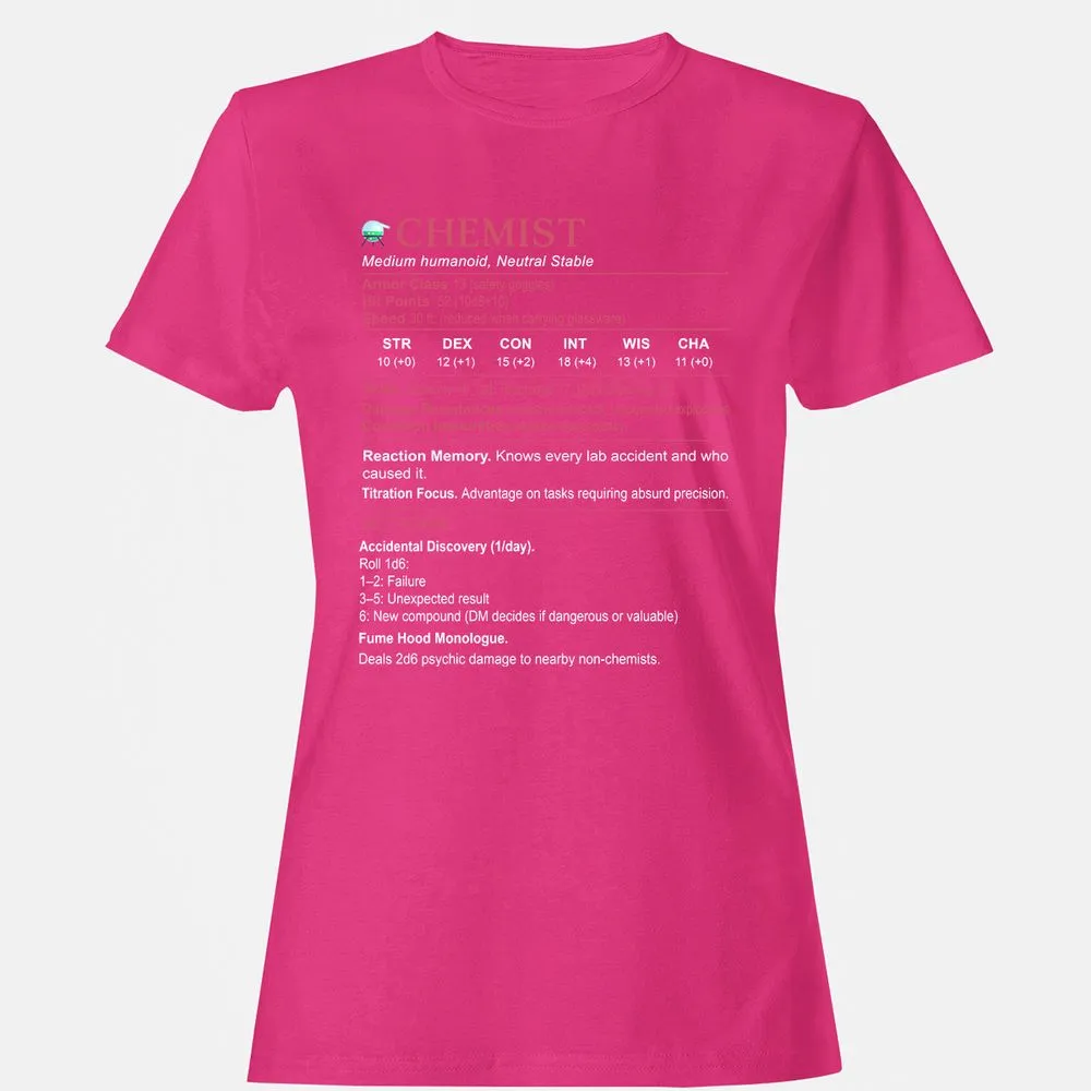 Chemist Stats Women's T-Shirt - Heliconia - 6