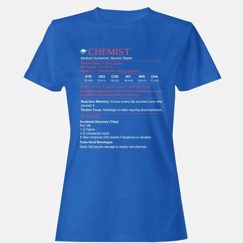 Chemist Stats Women's T-Shirt - Royal - 14