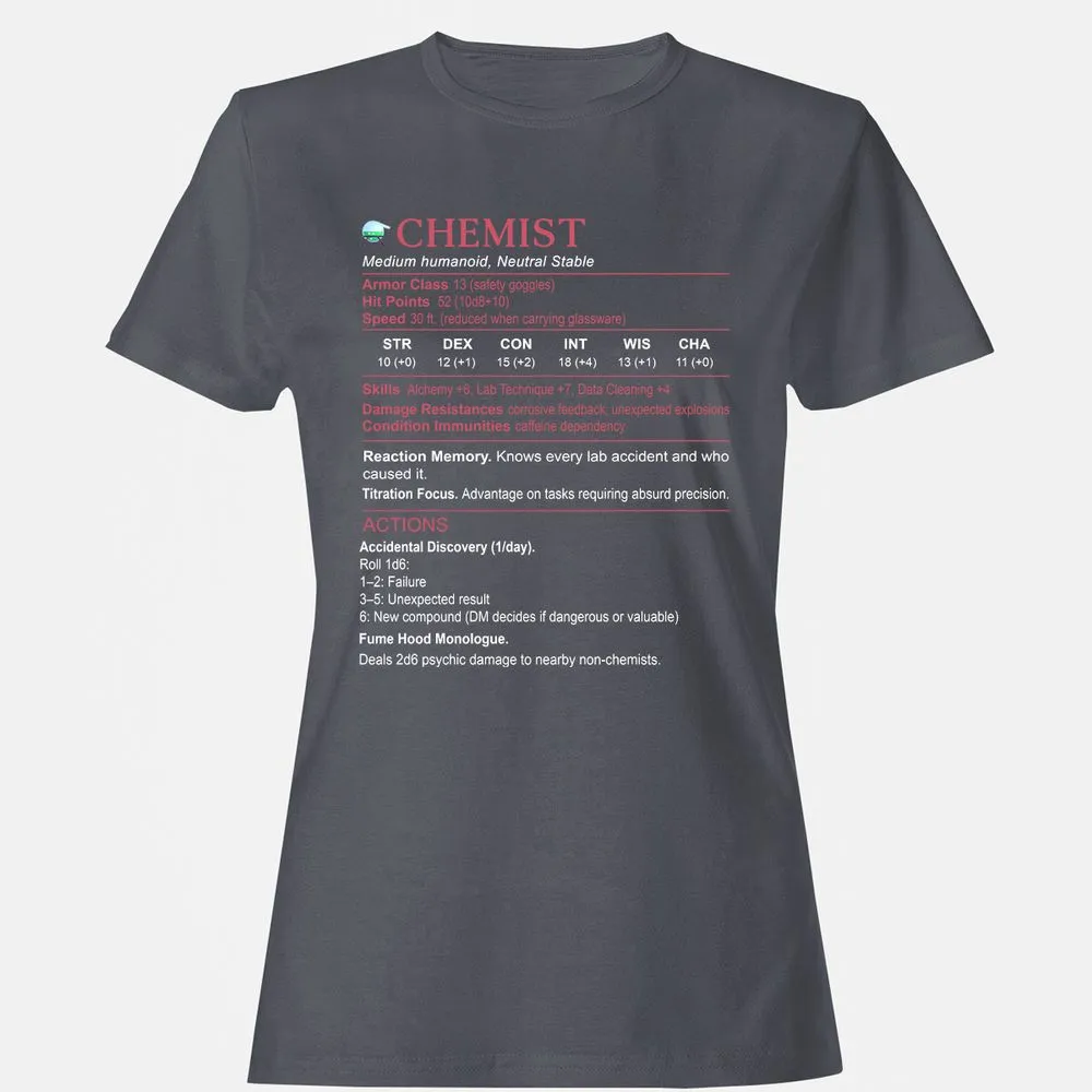 Chemist Stats Women's T-Shirt - Dark Heather - 5