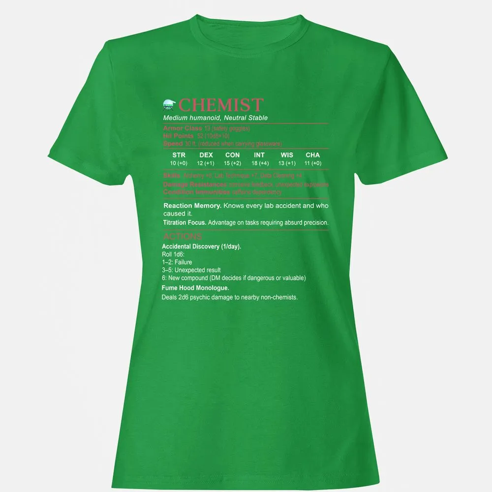 Chemist Stats Women's T-Shirt - Irish Green - 7