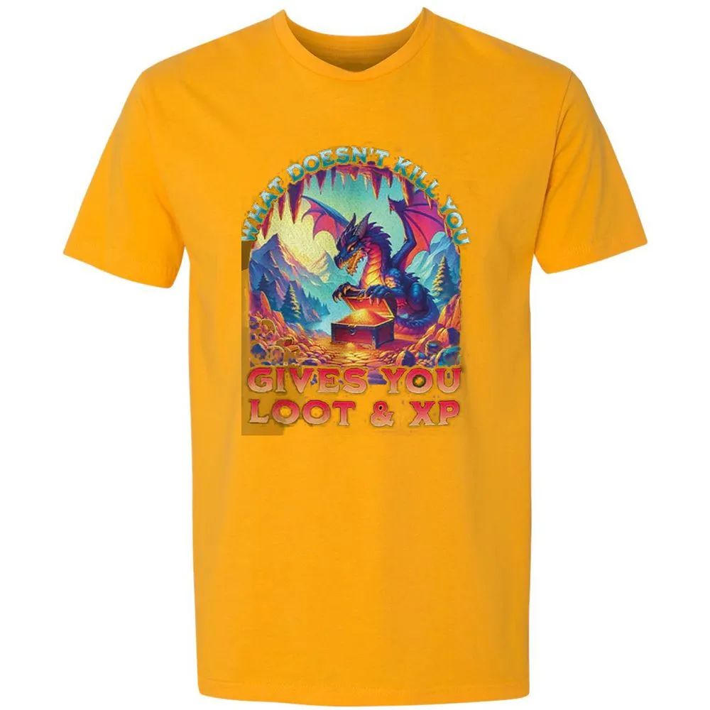 What Doesn't Kill You Give You Loot & XP Premium Unisex T-Shirt - Gold - 12