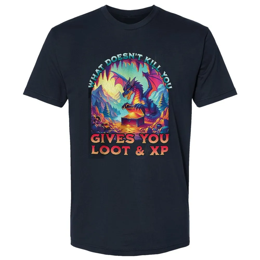 What Doesn't Kill You Give You Loot & XP Premium Unisex T-Shirt - Midnight Navy - 2