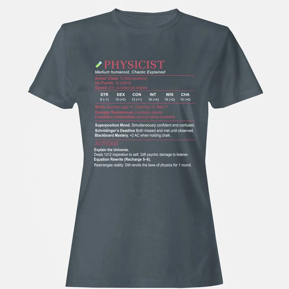 Physicist Stats Women's T-Shirt - Charcoal - 3