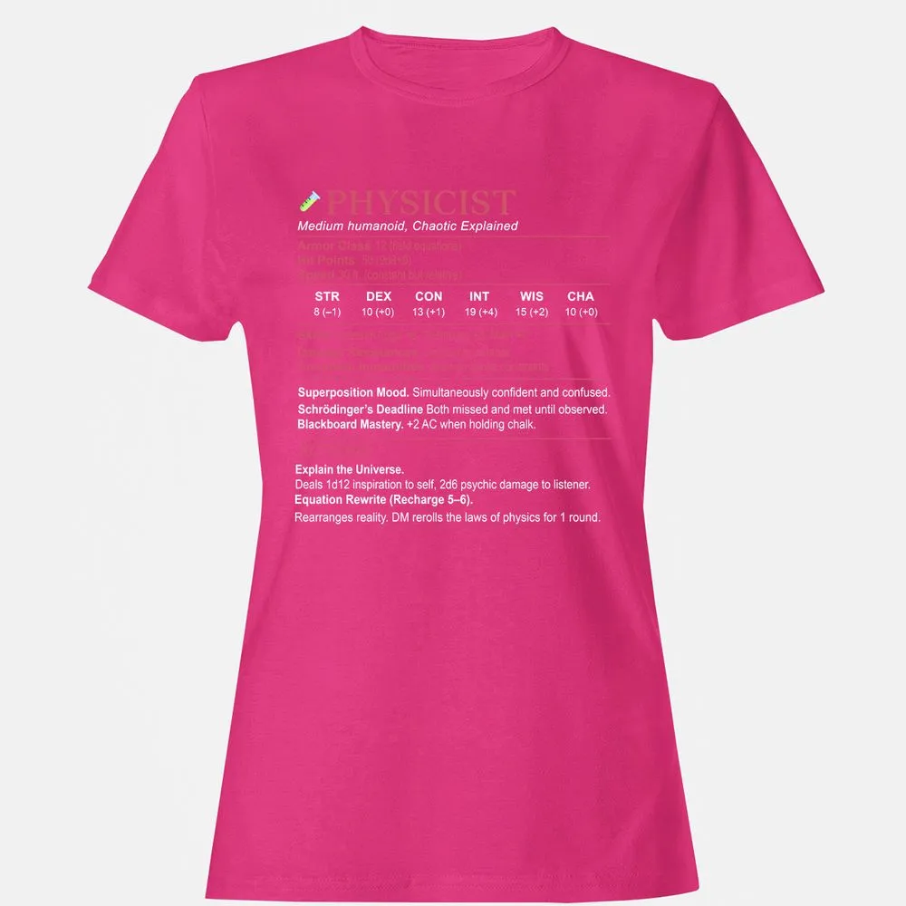 Physicist Stats Women's T-Shirt - Heliconia - 6