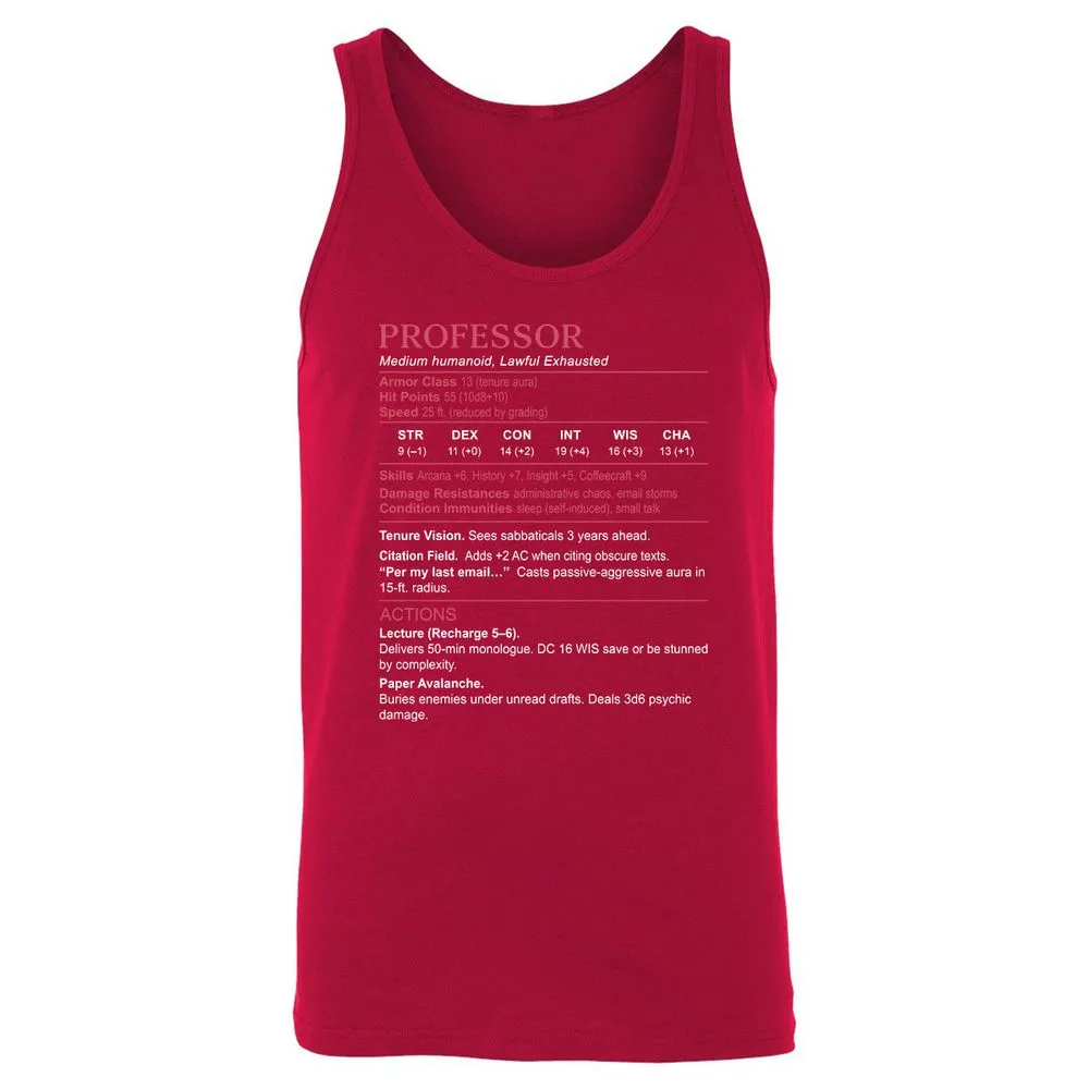 Professor Stats Unisex Jersey Tank - Red - 11