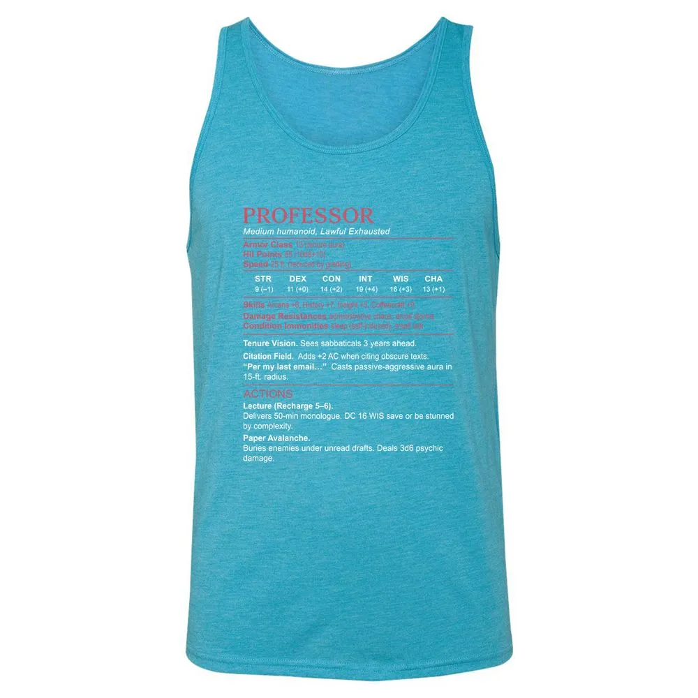 Professor Stats Unisex Jersey Tank - Aqua Triblend - 3