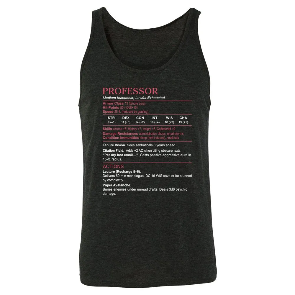 Professor Stats Unisex Jersey Tank - Charcoal Black Triblend - 5