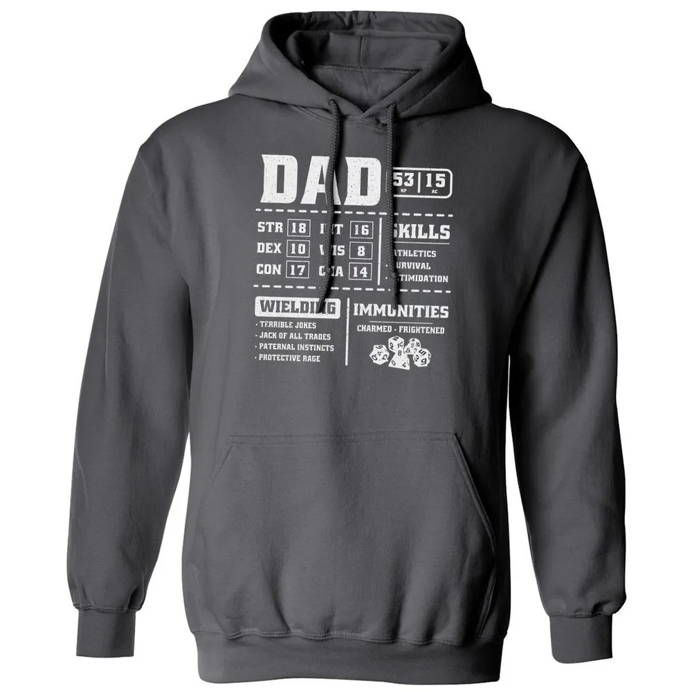Dad Stat Block 2 Classic Unisex Hoodie - Charcoal - 7