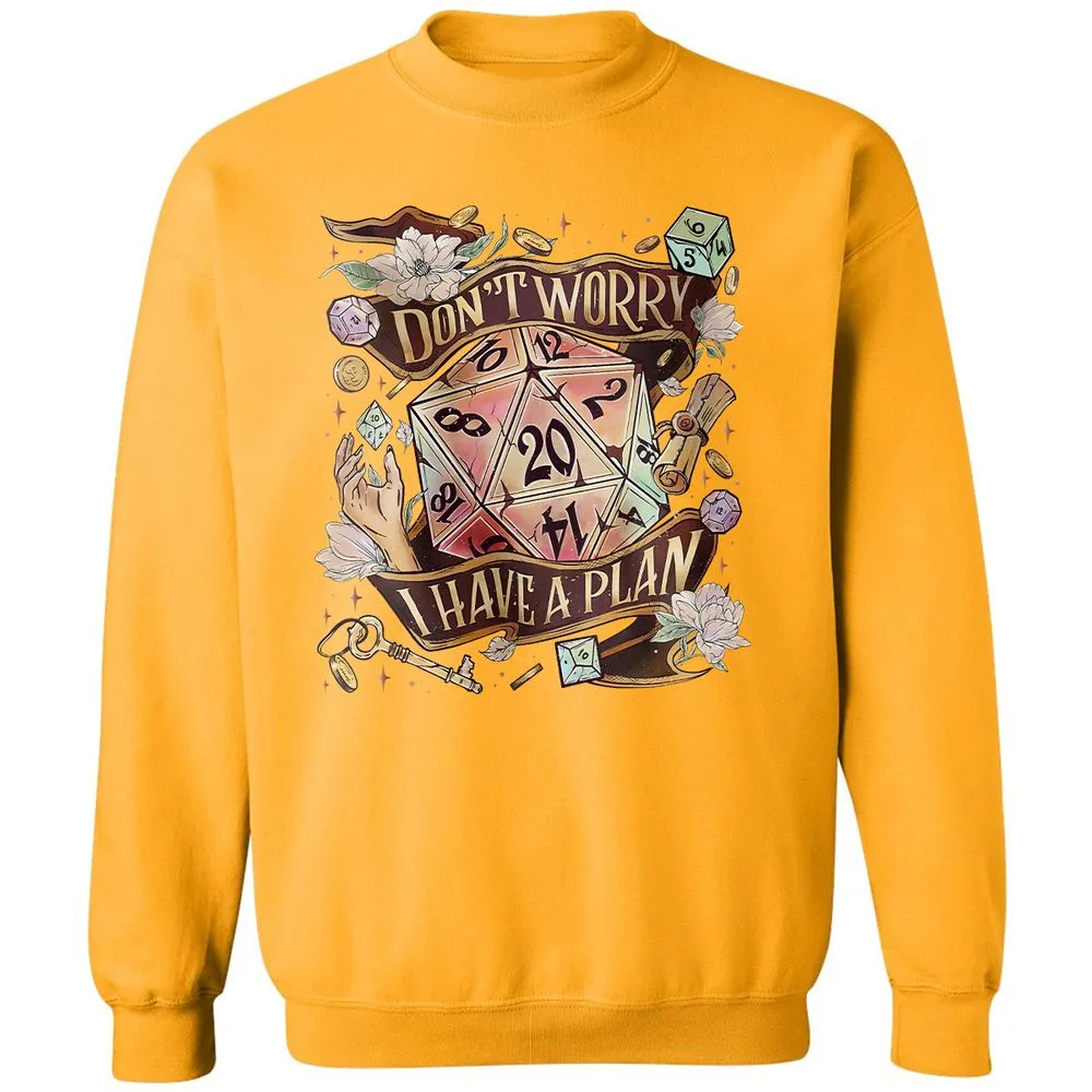 Floral Don't Worry I Have A Plan Classic Unisex Sweatshirt - Gold - 11