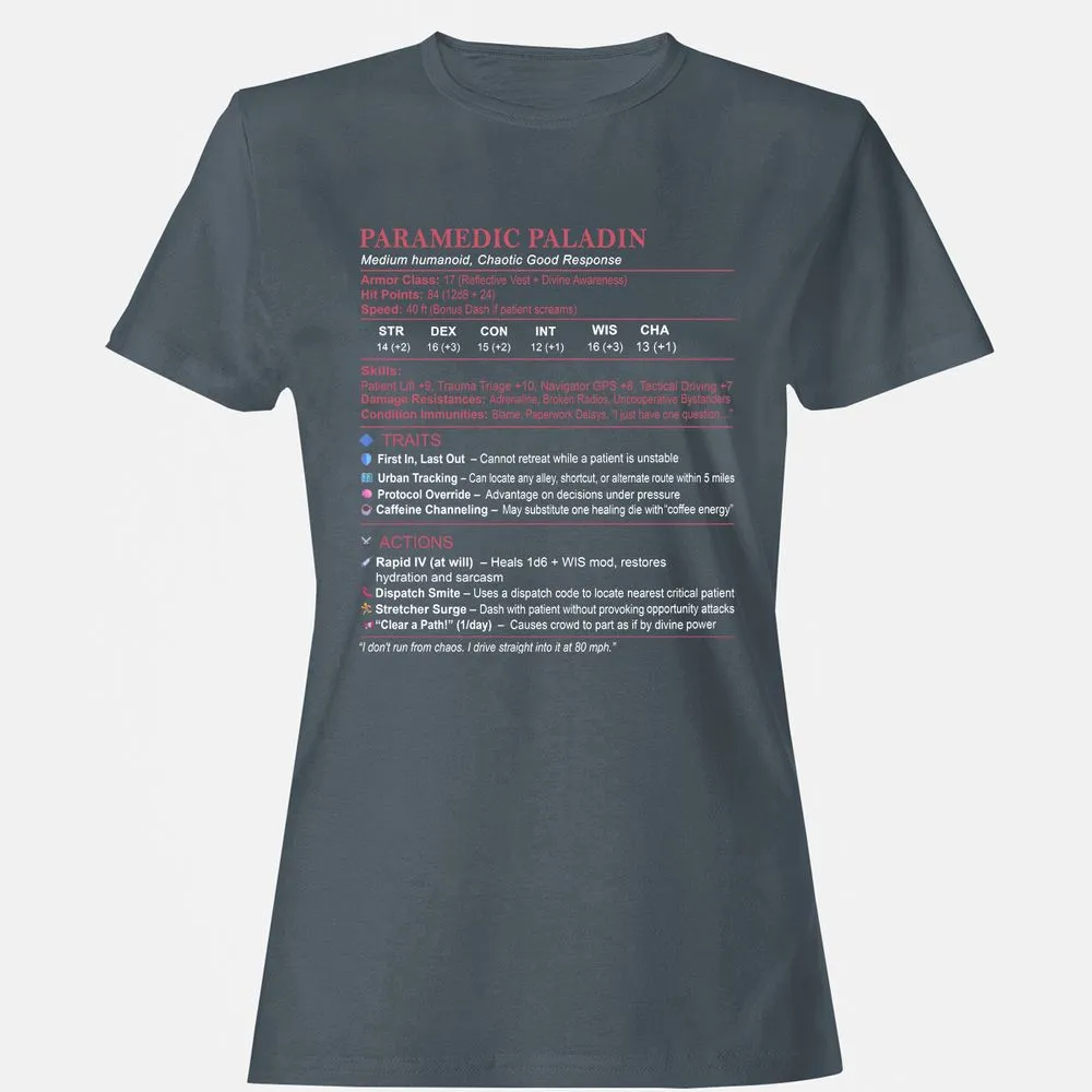 Paramedic Stats Women's T-Shirt - Charcoal - 3