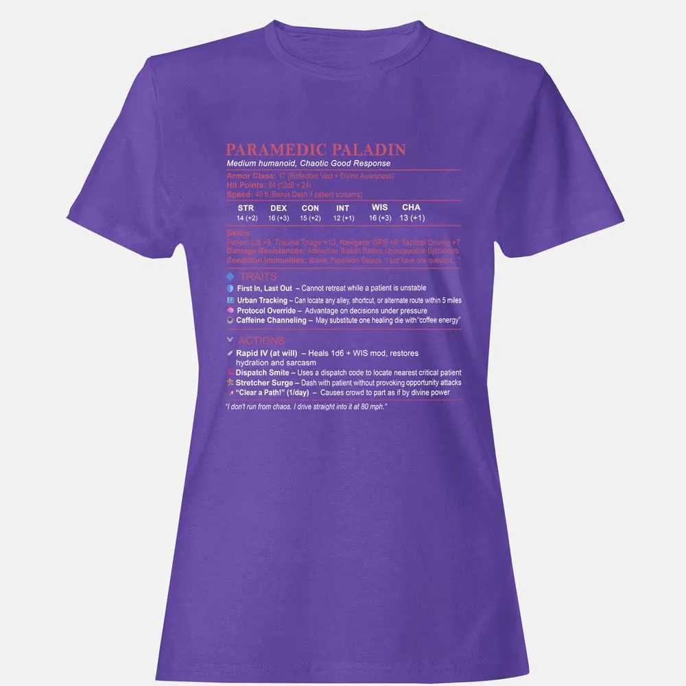 Paramedic Stats Women's T-Shirt - Purple - 12