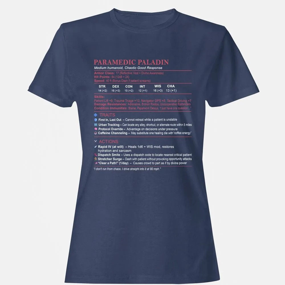 Paramedic Stats Women's T-Shirt - Navy - 10