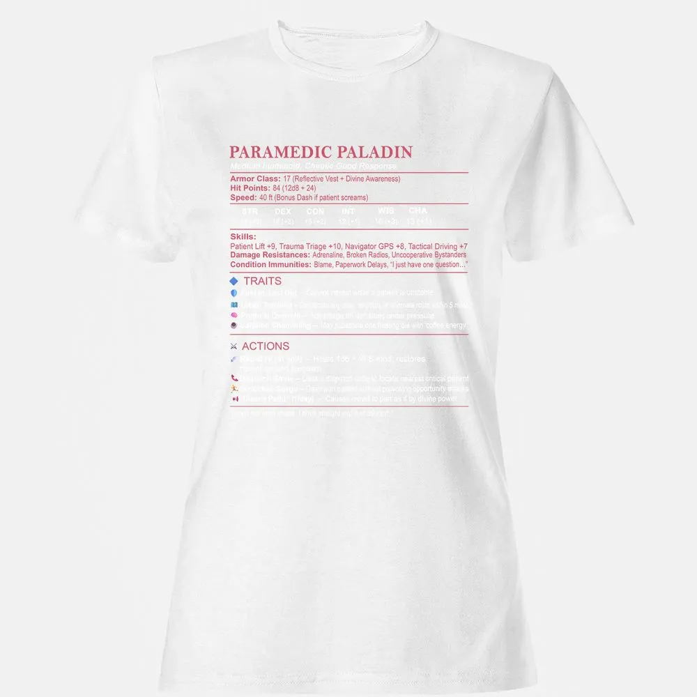 Paramedic Stats Women's T-Shirt - White - 16