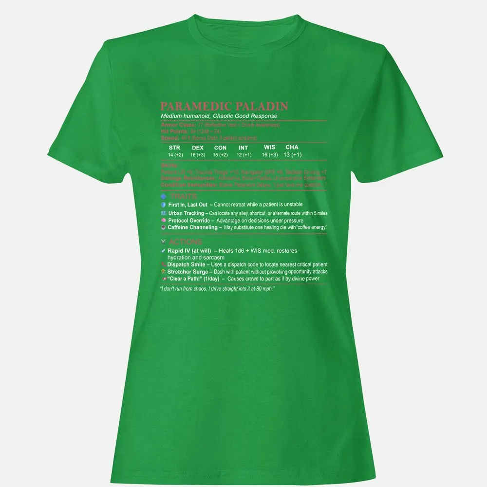 Paramedic Stats Women's T-Shirt - Irish Green - 7