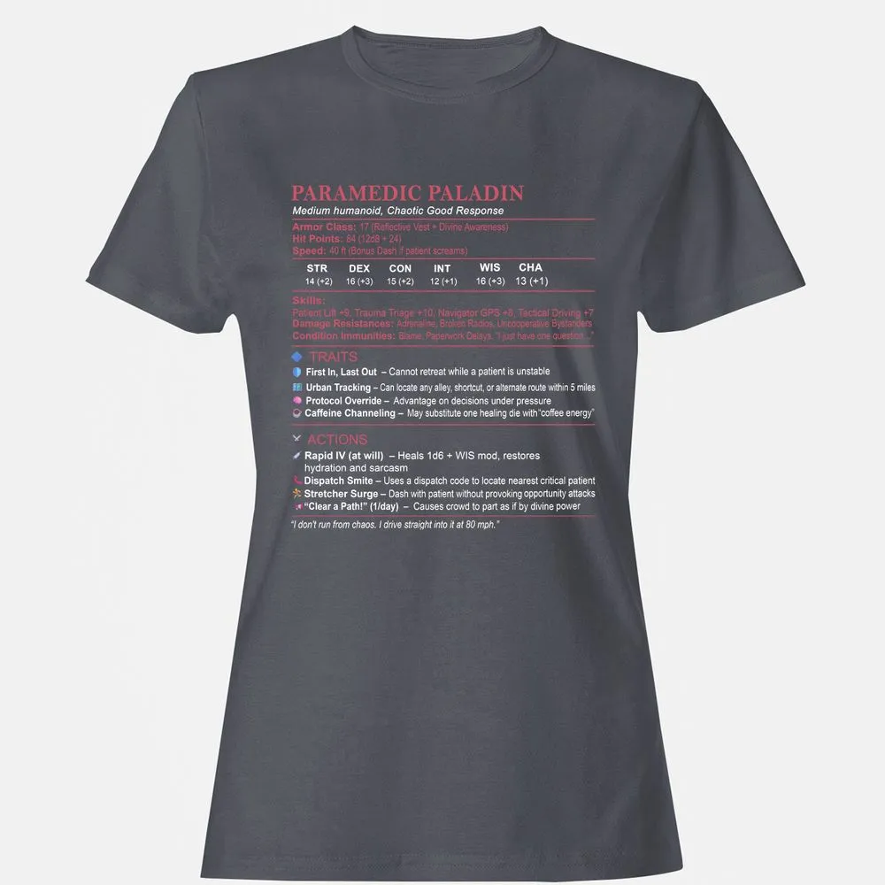 Paramedic Stats Women's T-Shirt - Dark Heather - 5