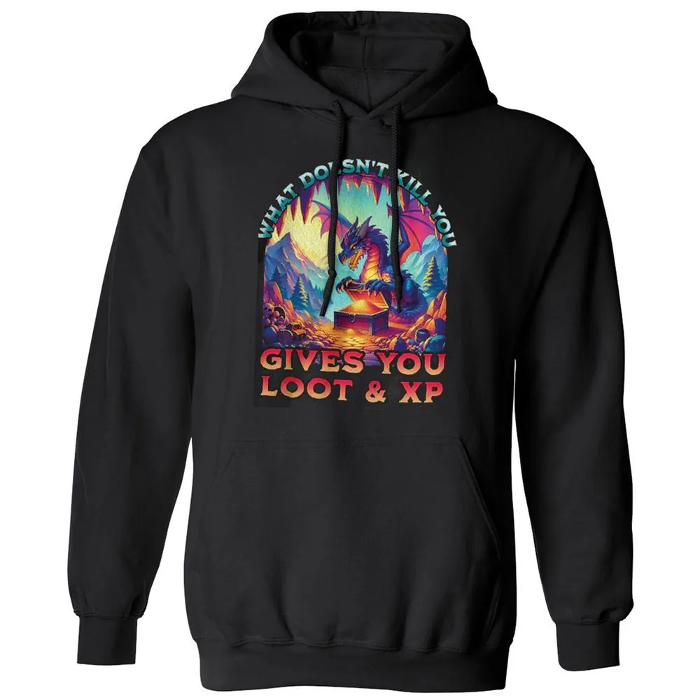 What Doesn't Kill You Give You Loot & XP Classic Unisex Hoodie - Black - 1