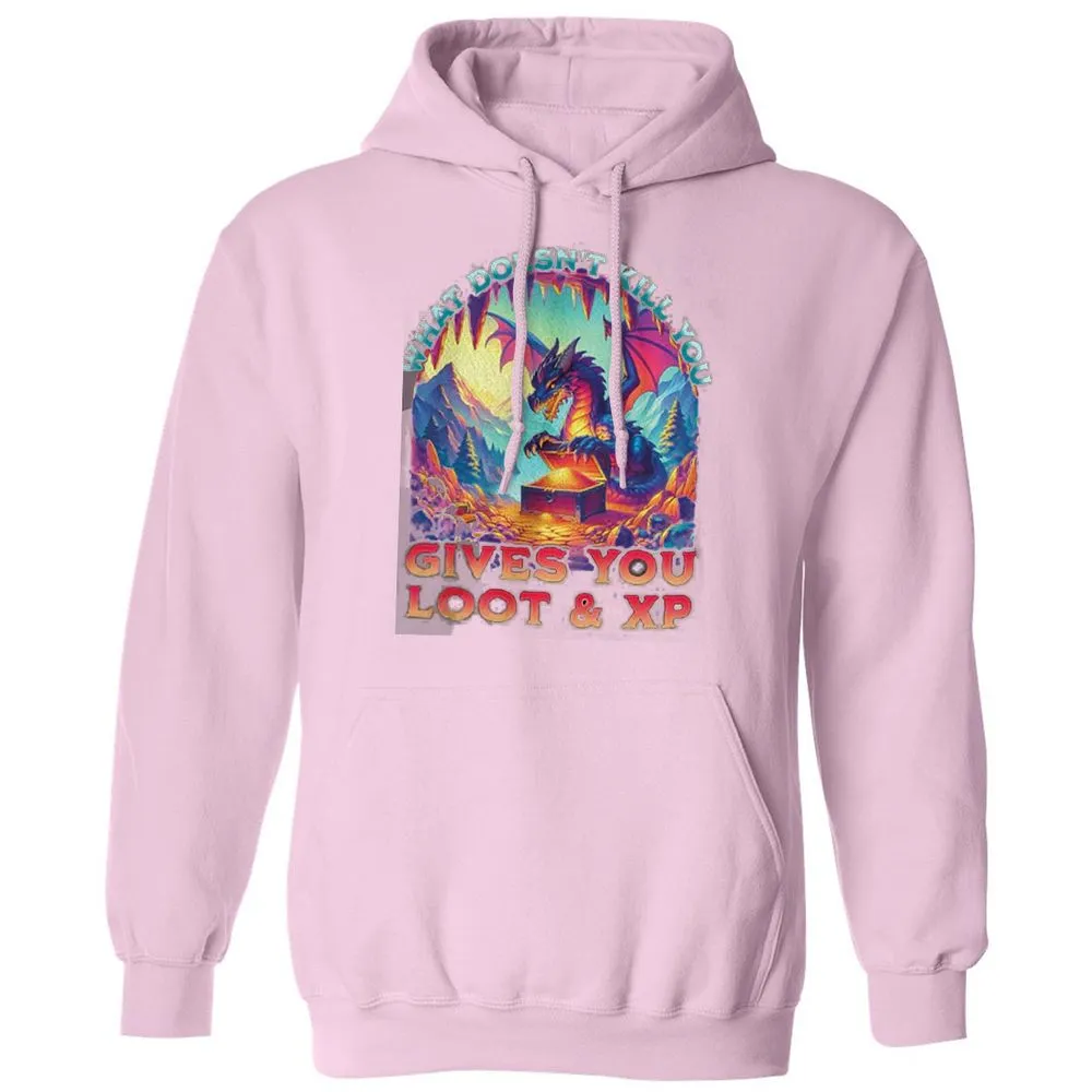 What Doesn't Kill You Give You Loot & XP Classic Unisex Hoodie - Light Pink - 3