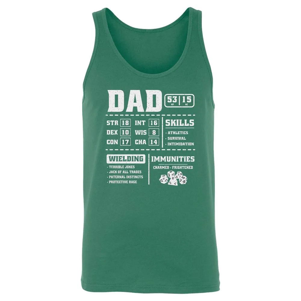 Dad Stat Block 2 Unisex Jersey Tank - Kelly - 9