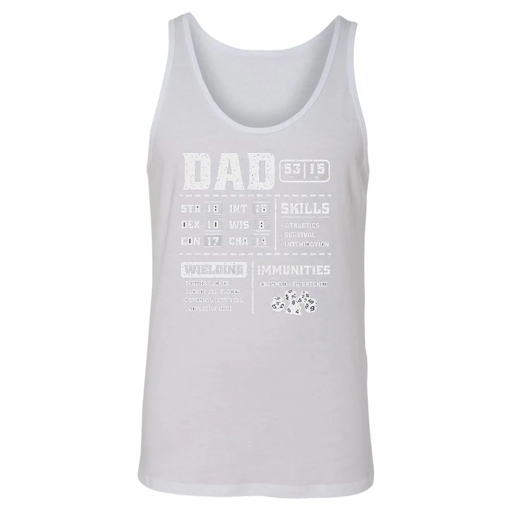 Dad Stat Block 2 Unisex Jersey Tank - White - 14