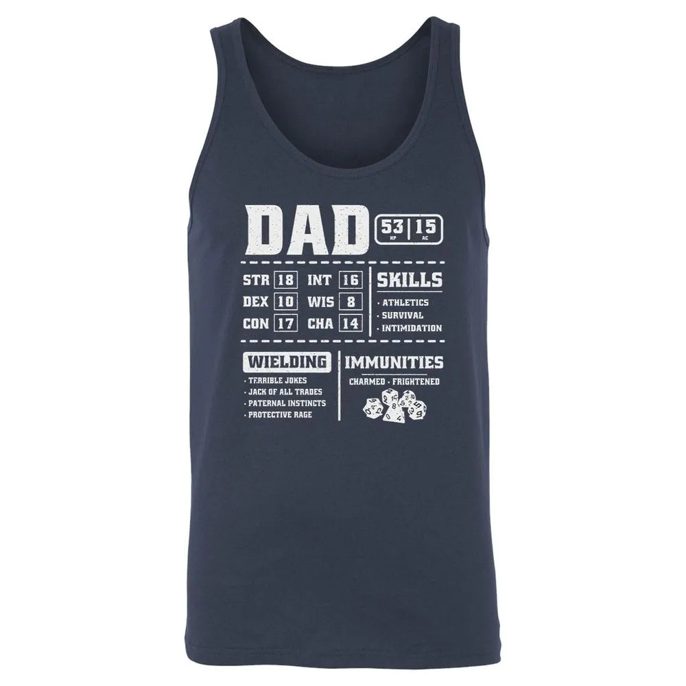 Dad Stat Block 2 Unisex Jersey Tank - Navy - 2