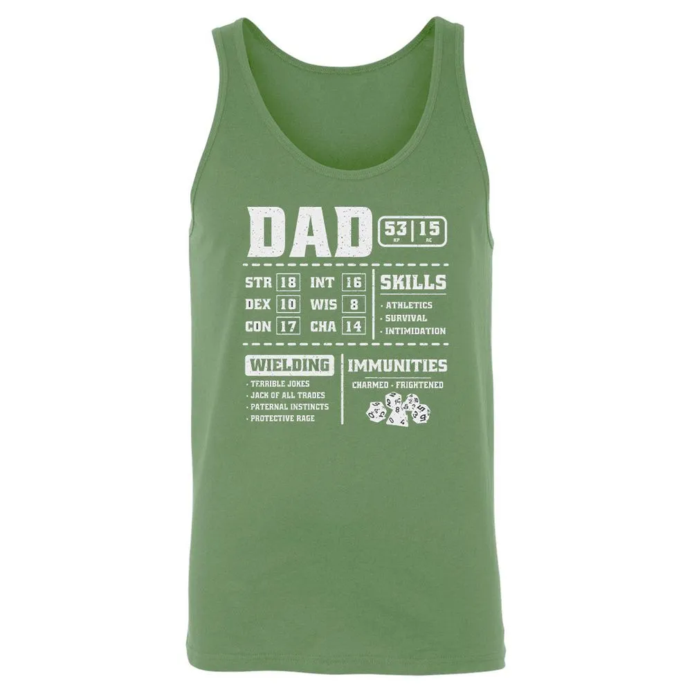 Dad Stat Block 2 Unisex Jersey Tank - Leaf - 10