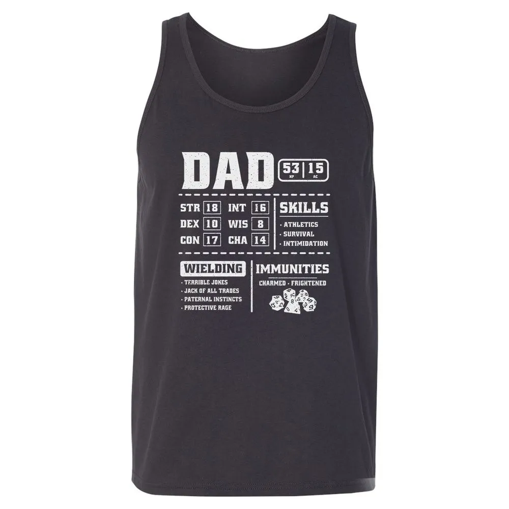 Dad Stat Block 2 Unisex Jersey Tank - Dark Grey - 7