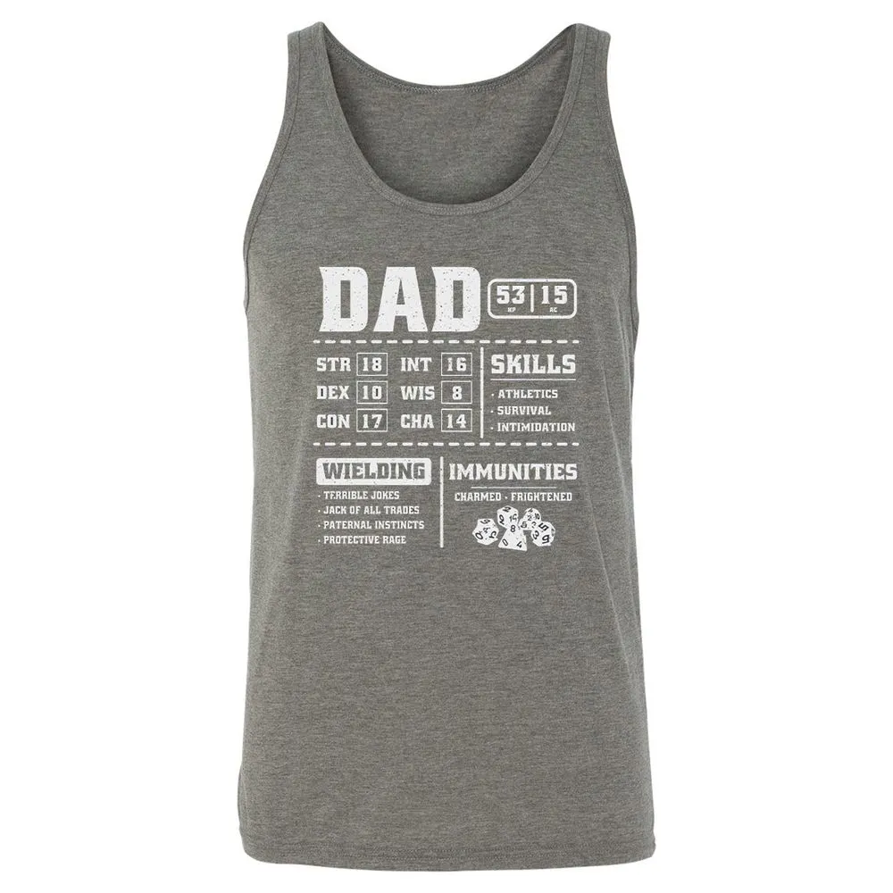 Dad Stat Block 2 Unisex Jersey Tank - Grey Triblend - 8