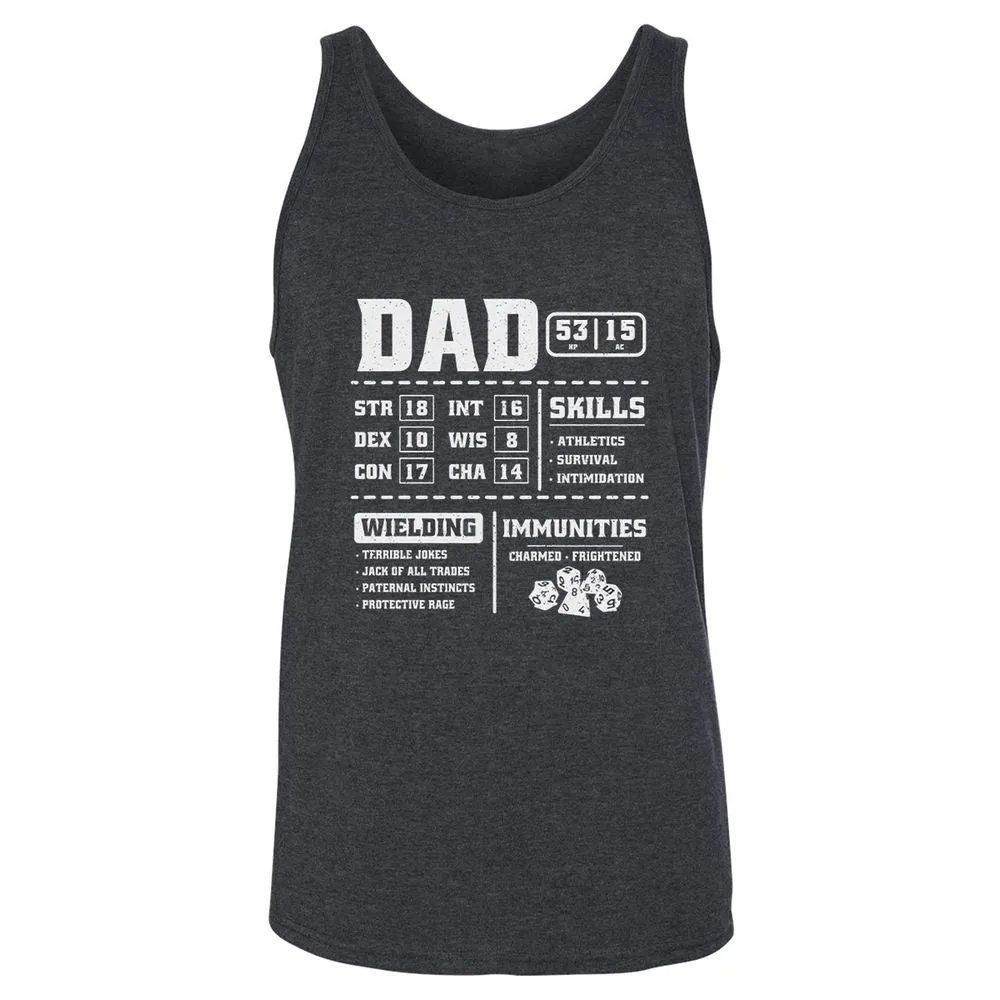 Dad Stat Block 2 Unisex Jersey Tank - Dark Grey Heather - 6