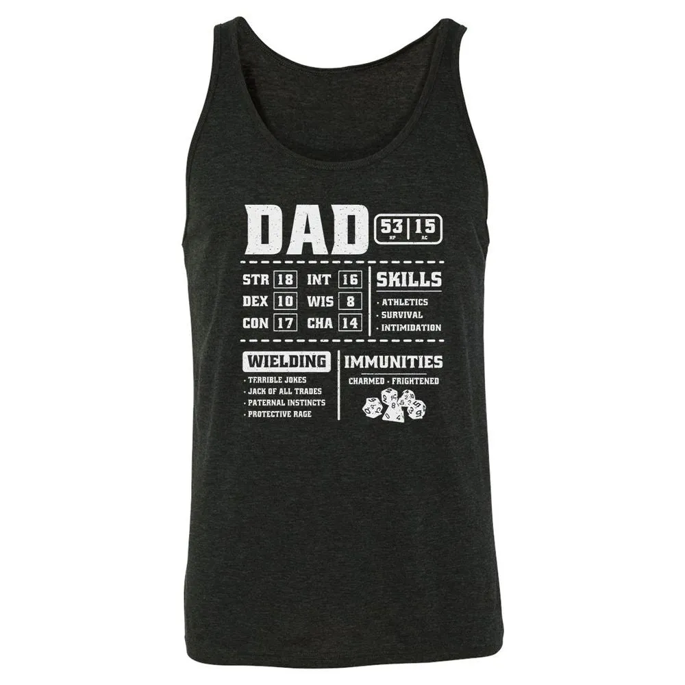 Dad Stat Block 2 Unisex Jersey Tank - Charcoal Black Triblend - 5