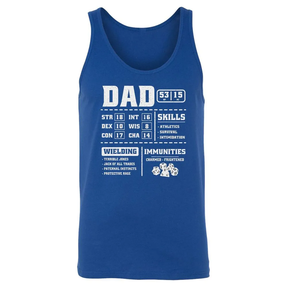 Dad Stat Block 2 Unisex Jersey Tank - True Royal - 13