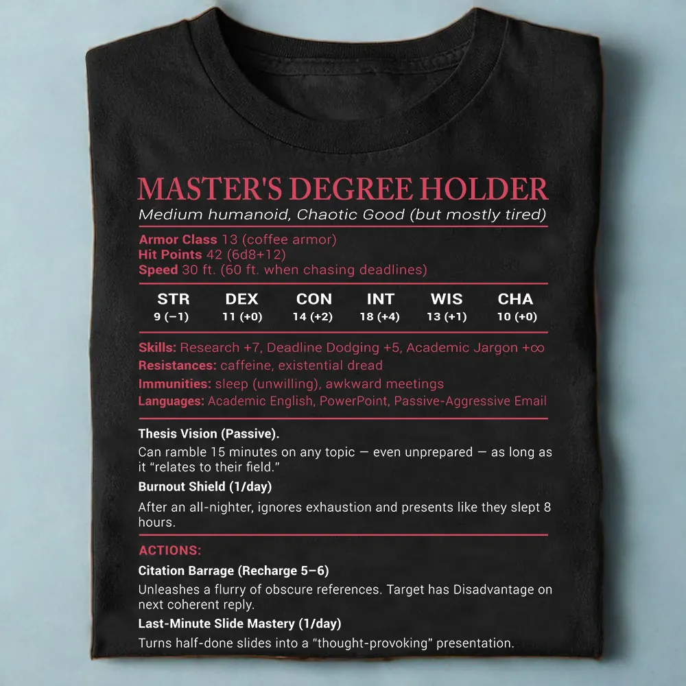 Master Degree's Holder Stats Classic Unisex T-Shirt - 1