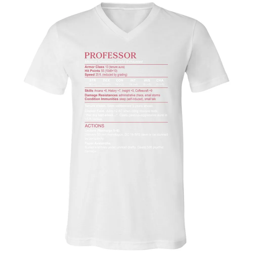 Professor Stats Unisex V-Neck T-Shirt - White - 5